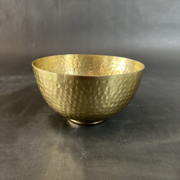 Vintage Gold Hammered Bowl – Thin-Walled – Footed Base – 6.5x3.5-VTG Decor - Picture 1 of 6